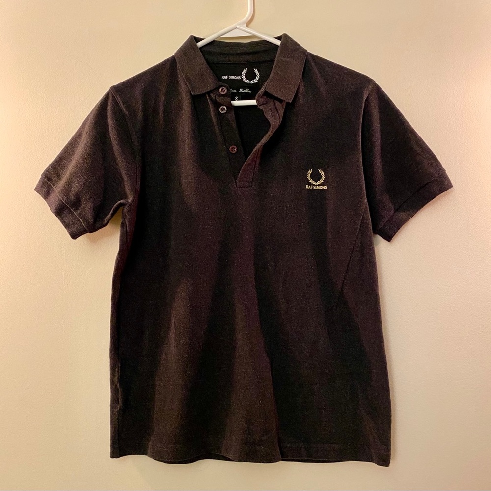 Raf Simon x Fred Perry Pique Polo Shirt-Dark Gray